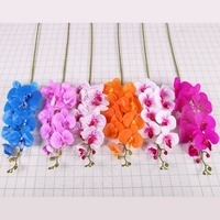 Fleur d'orchidée papillon à tige unique en latex au toucher réel, orchidée artificielle pour la décoration de la maison et des mariages