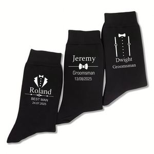 Customized for Groomsmen, Best <b>Man</b> <b>Socks</b> With Name Date, Wedding Souvenirs, Party Favors - Product Image 1