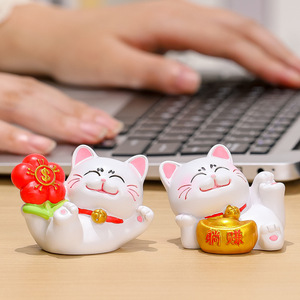 Decoración de gato de la suerte de resina, 4 piezas, adorno de escritorio Feng Shui para el hogar, oficina, regalo de Año Nuevo Chino - Product Image 2