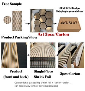 Panneau Acoustique Vente en Gros Éclairage Led Panneaux Acoustiques Panneau Mural Bois Couleur Chêne Neu. Holz Lot de 8 panneaux acoustiques muraux Isol - Product Image 3