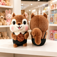 Peluche Écureuil Réconfortant – Brodé, Rembourré en Polyester et Coton PP, Cadeau Idéal pour Dormir