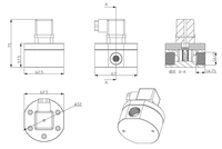 Débitmètre à effet Hall en acier inoxydable G1/2" pour huile et eau, capteur à engrenages ovales 30-1200L/H 3.5-24VDC Précision +/-2% Prise en charge OEM