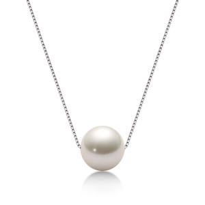Customized 925 Silver <strong>Single</strong> High Luster Cultured 10-11mm Freshwater <strong>Pearl</strong> Pendant <strong>Necklace</strong> - Product Image 1