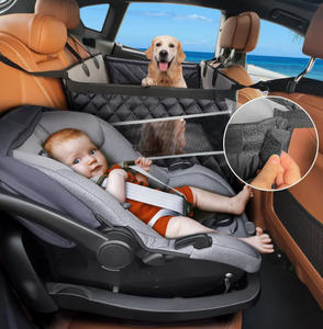 Extenseur de siège arrière pour chiens avec 2 fenêtres <span class=keywords><strong>en</strong></span> maille, siège auto imperméable pour animaux de compagnie avec poche de rangement - Product Image 2