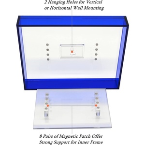 Cadre photo en acrylique laser effet arc-en-ciel, boîte à ombre flottante néon pour montage mural ou sur table, décoratif pour galerie, maison, bureau, transparent - Product Image 6