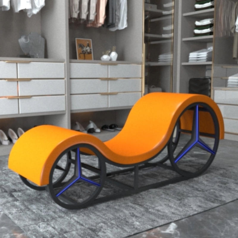 Taburete de cama naranja