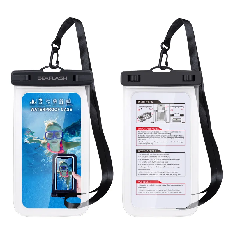 PVC IPX8 Snowproof Cellphone Pouch Mobile Phone Waterproof Bag for Skiing Opp Bag / Blister Packaging / Gift Box Customizable