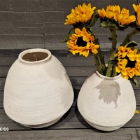 Ensemble de vases à fleurs en céramique en terre cuite de grande taille au design vintage personnalisé Décoration de jardin à domicile Pot de fleurs en métal personnalisé géant