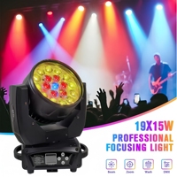 19x15W RGBW 4-in-1 LED Moving Head Wash Zoom Bühnenbeleuchtung mit DMX512-Steuerung für DJ Disco Hochzeit Event Show