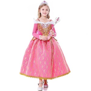 Ropa a granel al por mayor, vestido de princesa para niñas, disfraz de princesa rosa de <span class=keywords><strong>la</strong></span> <span class=keywords><strong>Bella</strong></span> <span class=keywords><strong>Durmiente</strong></span> para 2-10Y con accesorios - Product Image 4
