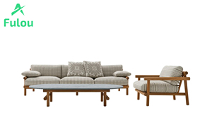 Ensemble de canapé 2 places en <span class=keywords><strong>teck</strong></span> <span class=keywords><strong>massif</strong></span> contemporain pour salle à manger et patio, mobilier d'extérieur confortable pour salon, villa, jardin - Product Image 5