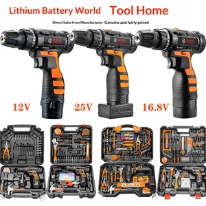 Perceuse sans fil multifonctionnelle à batterie lithium, kit d'outils électriques, tournevis électrique, perceuse à percussion, boîte à outils combinée OEM pour la maison - Product Image 2
