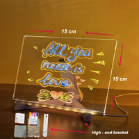Support en Acrylique LED Veilleuse Créative Tableau à Dessin pour Enfants Message Effaçable Écriture Couleur Chaude Note Tactile Cadeau pour Chambre et Maison