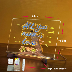 Lampada Notturna LED con Supporto in Acrilico, Lavagna Creativa per Bambini, Lavagna per Messaggi Cancellabili, Luce Calda Touch, Regalo per Camera da Letto e Casa - Product Image 2