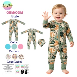 Großhandel Mädchen und Jungen Bodysuit Kinder <span class=keywords><strong>Baby</strong></span> Schlafanzug Bambus Rts Muster Kleidung Pyjamas - Product Image 4