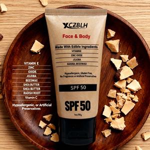 OEM ODM <span class=keywords><strong>SPF</strong></span> <span class=keywords><strong>30</strong></span> Sebo Naturale e Ossido di Zinco Formula Sicura per la Barriera Corallina Resistente all'Acqua Senza Profumo e Non Grassa per Viso e - Product Image 1