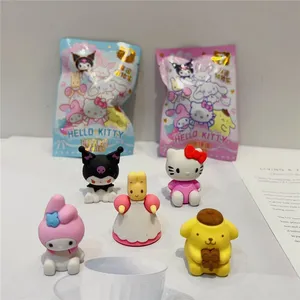 Sanrio Family Series Eraserset Creative Learning Prize Gift 3D Stereo Eraser Kulomi Sanrio Stationery Melody eraser