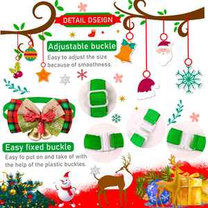 ปลอกคอสุนัขและแมวพร้อมกระดิ่งสำหรับคริสต์มาส จัดส่งรวดเร็ว ของตกแต่งคริสต์มาส ปลอกคอสุนัขขนาดเล็กแบบปรับได้ ของขวัญวันหยุด - Product Image 4