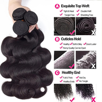 Extensions de cheveux brésiliens, trame lâche, vague corporelle, mèches vierges Remy, cheveux humains, 100g, double trame, cheveux bruts