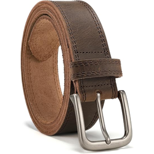 Genuine Leather <b>Belt</b> Cowhide Floral Embroidery Vintage Style <b>Silver</b> Pin <b>Buckle</b> Casual Men's <b>Belt</b> Durable Design - Product Image 3
