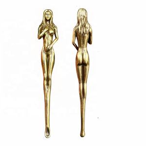 Groothandel Massief Messing Materiaal Godin Oor Lepel Retro Handwerk Sleutelhanger - Product Image 5