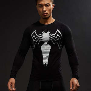 Camicia di compressione a manica lunga per uomo personalizzata da palestra per uomo camicia a compressione Spider - Product Image 2