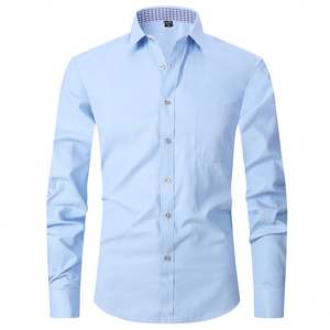 Camicia nera da <span class=keywords><strong>uomo</strong></span> a maniche lunghe camicia da <span class=keywords><strong>uomo</strong></span> con bottone da lavoro gemelli francesi tinta unita <span class=keywords><strong>abito</strong></span> da sposo sposo - Product Image 5