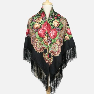 <span class=keywords><strong>2022</strong></span> Offre Spéciale longue <span class=keywords><strong>frange</strong></span> russe châle Wrap 110cm mode motif Floral chaud épais femme imprimer russe <span class=keywords><strong>carré</strong></span> écharpes - Product Image 6