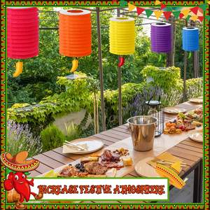 Linterna creativa para festivales, suministros para fiestas, papel plegable, farolillos para festivales de México, farol <span class=keywords><strong>Lampion</strong></span> de papel para órganos - Product Image 6