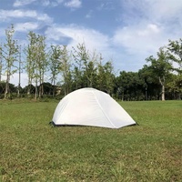Tenda Ultra-Ringan Dua Lapis Anti Angin Tali Reflektif Tipe Penyangga Lurus Pasak Aluminium Ultralight untuk Backpacking dan Camping