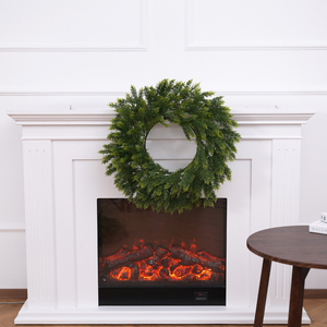 Guirlande de Noël artificielle faite à la main en feuilles de cyprès bicolores, feuillage doux et flexible pour la décoration de cheminée - Product Image 6