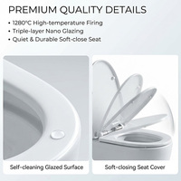 WC à poser en céramique sans bride Tornado Flush, design hygiénique, économie d'eau, approvisionnement en gros