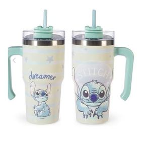 Gobelet isotherme en acier inoxydable Stitch Dreamer 0,6 L avec paille et poignée - Product Image 1