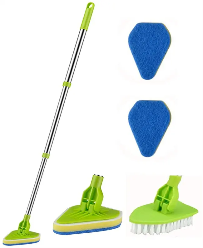 2 In 1 Lange Uitschuifbare Bad En Tegel Scrubber Spons Borstel Badkamer Bad Douche Scrubber Schoonmaak