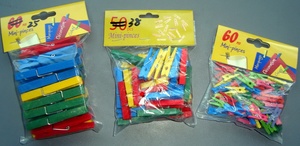 50 pinces à linge en bois <span class=keywords><strong>color</strong></span>ées avec pinces décoratives en acier inoxydable pour le séchage des vêtements, la cuisine, la garde-robe et les sacs - Product Image 3