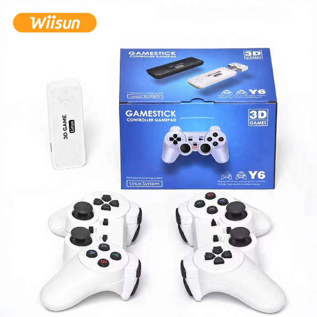Y6 Game Stick 4K HD Output Retro Video Game Console 64GB 10000 Classic Games TV Support for PSP/N64