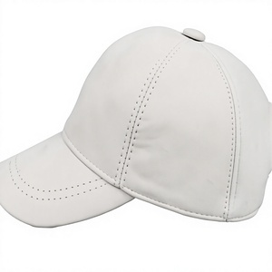 Custom <b>Plain</b> White Suede <b>Baseball</b> <b>Cap</b> 6 Panel Curved Brim Adjustable <b>Baseball</b> Hat OEM ODM - Product Image 1