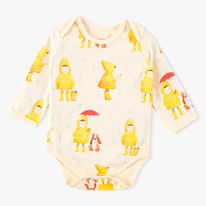 Chemise ample à manches longues avec col de style bavoir et combinaison une pièce pour bébé, idéale comme combinaison de ramper ou pyjama. - Product Image 5