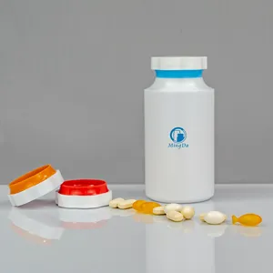 HDPE 200 мл Dongguan Mingda пластиковая банка с наклонным плечом специального дизайна пустые бутылки для лекарств/таблеток/пищевых таблеток
