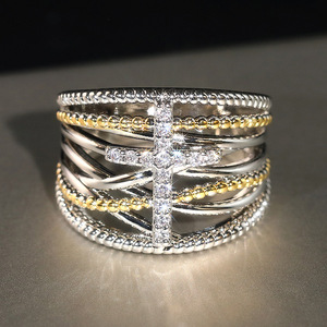 Anello Punk a Strati Bicolore, Gioiello da Dito Trendy e di Tendenza - Product Image 6