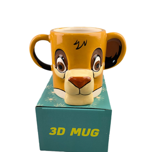 <span class=keywords><strong>Taza</strong></span> de cerámica del <span class=keywords><strong>Rey</strong></span> León pintada a mano estéreo 3D <span class=keywords><strong>Taza</strong></span> de agua animal pintada a mano pura con accesorio de cuchara - Product Image 1