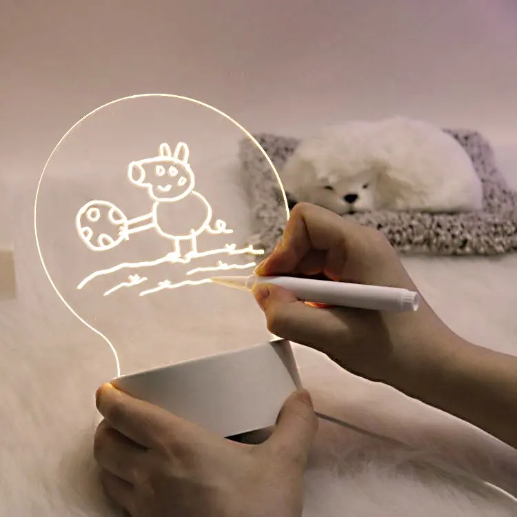 Стираемая белая светящаяся мини Светодиодная доска объявлений креативный подарок на день рождения детский Подарочный свет