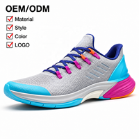 Chaussures de course respirantes en mesh OEM avec semelle intermédiaire en EVA, design color block, semelle extérieure antidérapante, légères et amorties, pour toutes les saisons