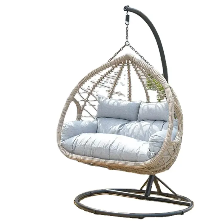 Modern Outdoor Patio Swing Chair dois assentos pátio swing vime swing cadeira pendurada cadeira pendurada cesta