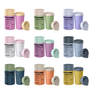 Custom Logo Leakproof Double Wall <strong>Reusable</strong> <strong>Cup</strong> Stainless Steel 14oz Insulated Iced Coffee Mug with Flip Lid - Product Image 2