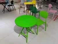 Ensemble de table à manger de petite taille YWJ Yaweijia Restaurant, table en plastique, table ronde noire d'extérieur