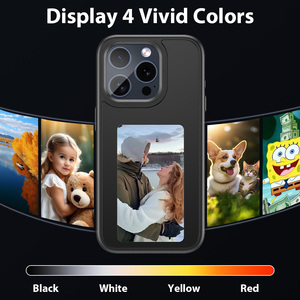 Coque de téléphone DIY JUNCHI 2026 à encre électronique, alimentée par NFC, pour personnalisation artistique à tout moment, toujours un look nouveau, hybride TPU silicone verre - Product Image 4