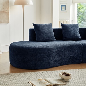 Modern Upholstered Oversized Sectional <b>Sofa</b>,Curved Cloud Couch, Free Combination <b>Sofa</b> Couch for Living Room,Bedroom,Blue - Product Image 3