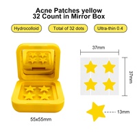 Patch anti-acné hydrocolloïde étoile à cinq branches OEM ODM, boîte miroir de maquillage, patch anti-imperfections absorbant l'excès de sébum