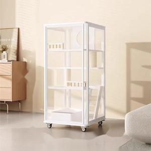 Villa panoramica in vetro per gatti, gabbia per gatti domestici, lettiera per gatti integrata, casetta per gatti di lusso al coperto, letto per gatti - Product Image 1